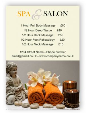 Spa and salon service sign