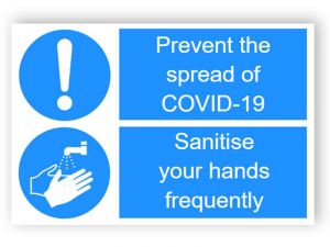 Prevent spread of covid-19 - sanitise hands - sticker