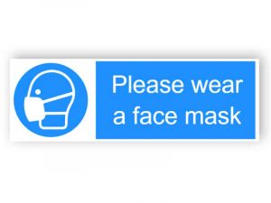Please wear a face mask - landscape sticker