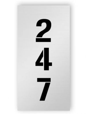 Silver rectangular door number