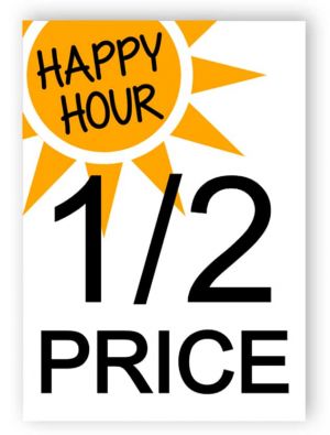 Happy hour sign