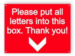 Letterbox plate - please put letters