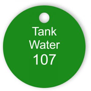 Tank water tag - green round