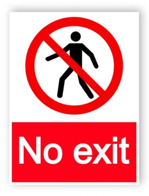 No exit with man sign