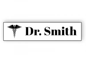 White name plate for doctor