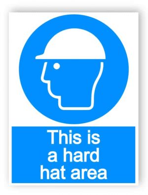 This is a hard hat area sign