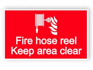 Fire hose reel - keep area clear sign