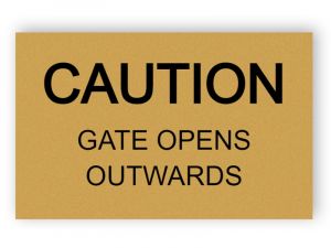 Gate opens outwards