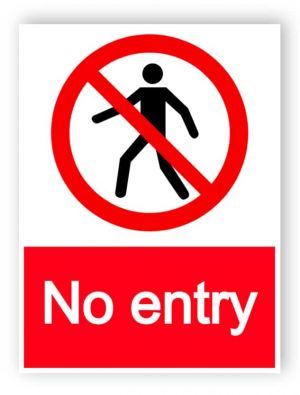 No entry with man sign