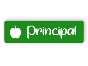 Green name plate for principal