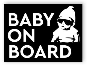 Cool baby on board - black sticker