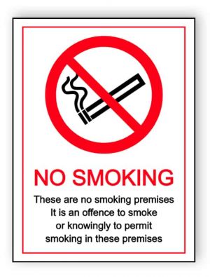 No smoking - these are smoking premises - portrait sign