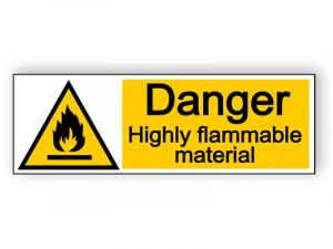 Danger highly flammable material - landscape sign