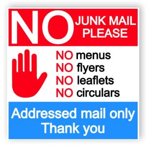 No junk mail sign 6