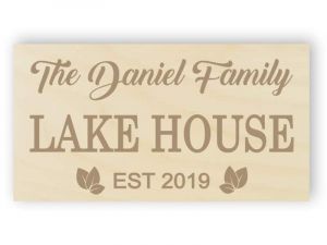 Wooden custom house sign