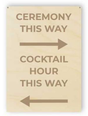 Directional wedding sign
