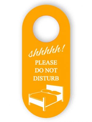 Do not disturb - orange door hanger