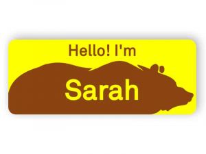 Name tag with bear