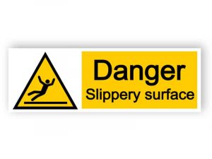 Danger slippery surface - landscape sign