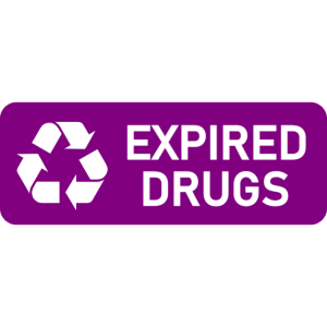 Purple expired drugs landscape sticker