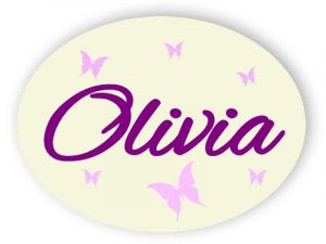 Child name sign with butterflies