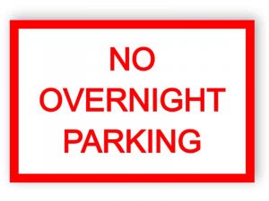No overnight parking