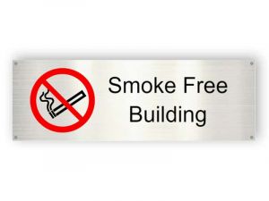 Smoking free building - Aluminium sign