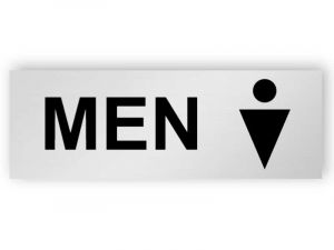 Silver toilet sign - men