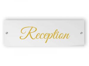 Reception - acrylic sign