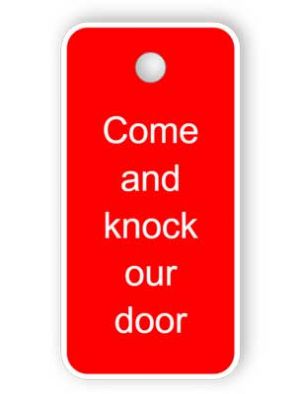 Door key tag - come and knock our door