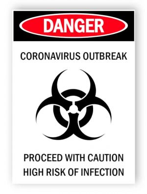 Danger - coronavirus outbreak - sticker