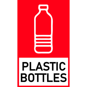 Red plastic bottles sticker