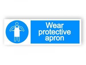 Wear protective apron - landscape sign