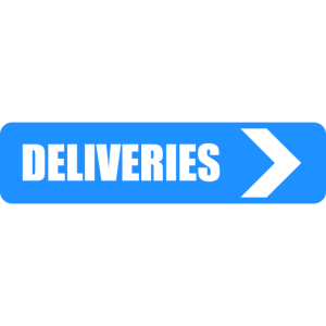 Deliveries left sign - blue