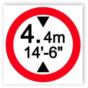 Vehicles exceeding height are prohibited sign