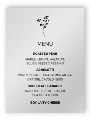 Silver menu