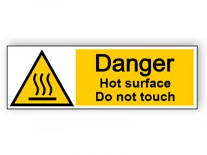 Danger hot surface do not touch - landscape sign