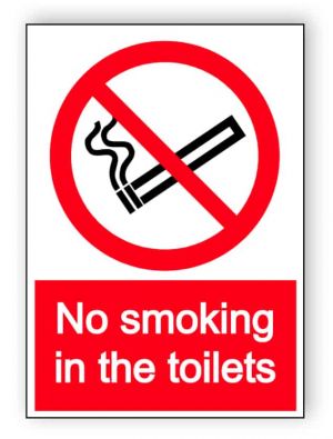 No smoking in the toilets - portrait sign