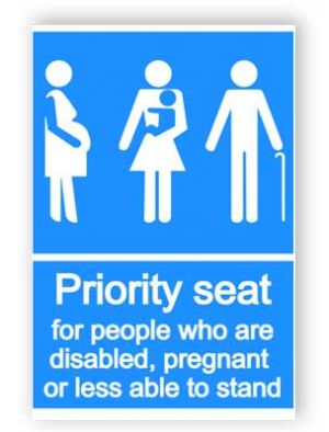 Priority seat - portrait sticker