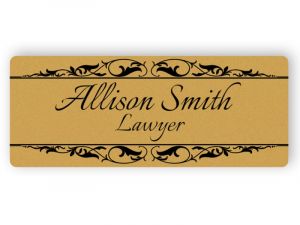 Smooth gold name plate