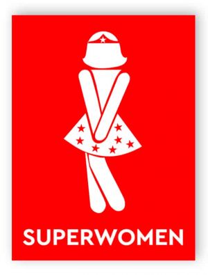 Superwomen toilet sign