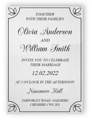 Acrylic Wedding Invitation