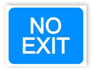 Exit from a car park not allowed sign