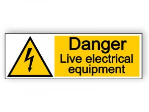Danger live electrical equipment - landscape sign