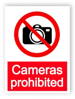 Cameras prohibited sign