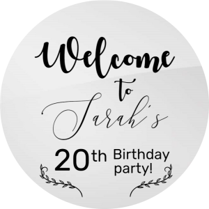 Welcome to birthday party - Round acrylic sign