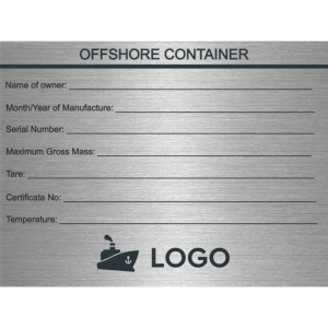 Offschore container plaque