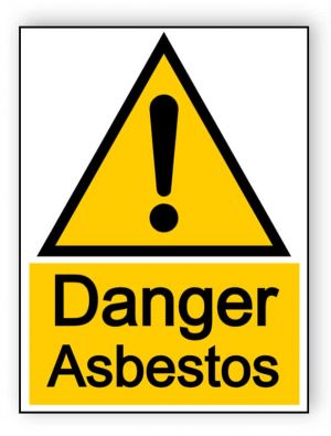 Danger asbestos - portrait sign