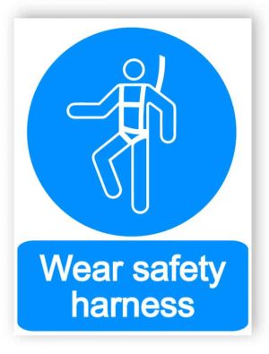 Wear safety harness sign