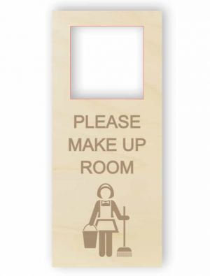 Make up the room - wooden door hanger
